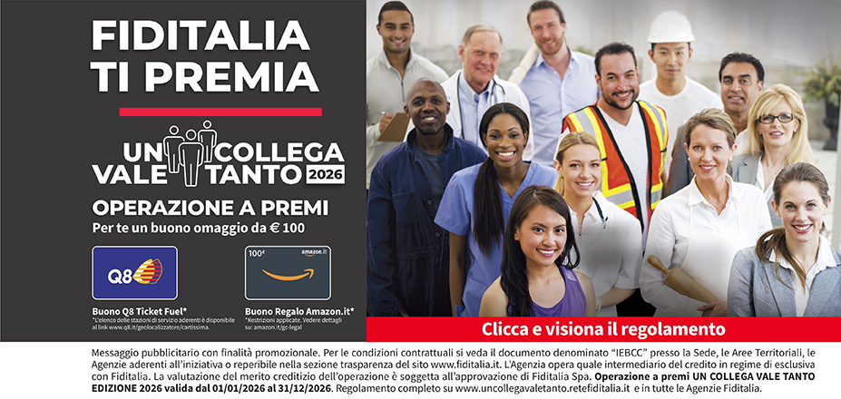 SOLUZIONI FINANZIARIE DI BREGA MASCIA Fiditalia | JESI, Ancona | Fiditalia ti premia - Vinci un buono omaggio da €100. Operazione a premi. Clicca e visiona il regolamento. Operazione a premi UN COLLEGA VALE TANTO 2025 valida dal 01/01/2025 al 31/12/2025. Regolamento completo www.uncollegavaletanto.retefiditalia.it