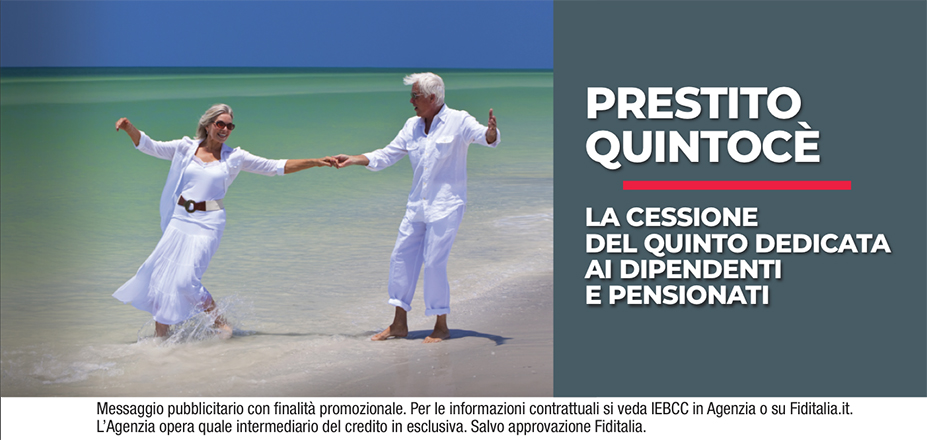 SOLUZIONI FINANZIARIE DI BREGA MASCIA Fiditalia | JESI, Ancona | Cessione del Quinto Quintocè - Un consulente dedicato per i progetti di dipendenti e pensionati. Messaggio pubblicitario con finalità promozionale. Per le informazioni contrattuali si veda IEBCC in Agenzia o su Fiditalia. it. L’Agenzia opera quale intermediario del credito in esclusiva. Salvo approvazione Fiditalia.